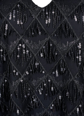 Zizzi Anna Sequin Dress in Black