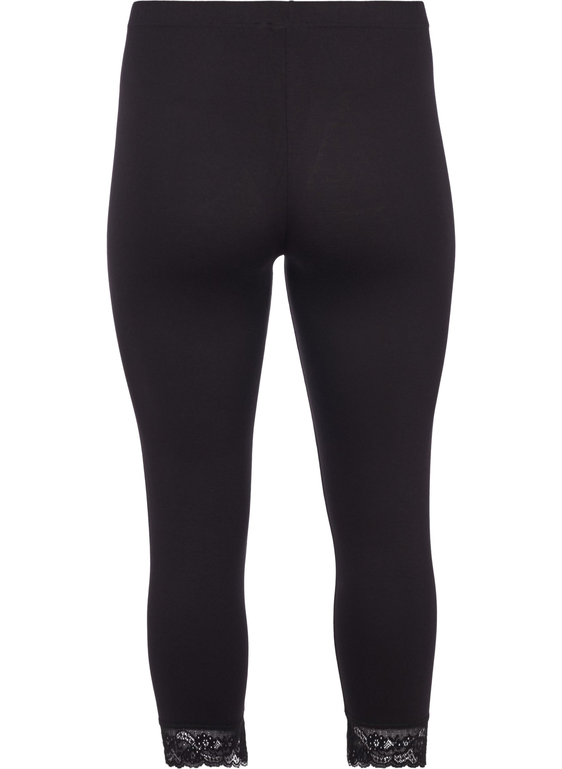 Zizzi Lace 3/4 Leggings Black| Plus Size Clothing | Wardrobeplus.ie