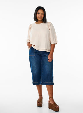 Zizzi Oline Blouse in Beige