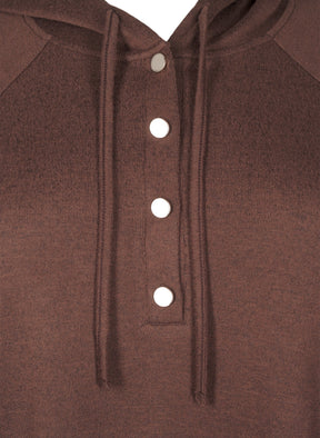 Zizzi Lucca Hooded Dress in Brown