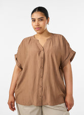 Zizzi Gippi Top in Coco Mocha
