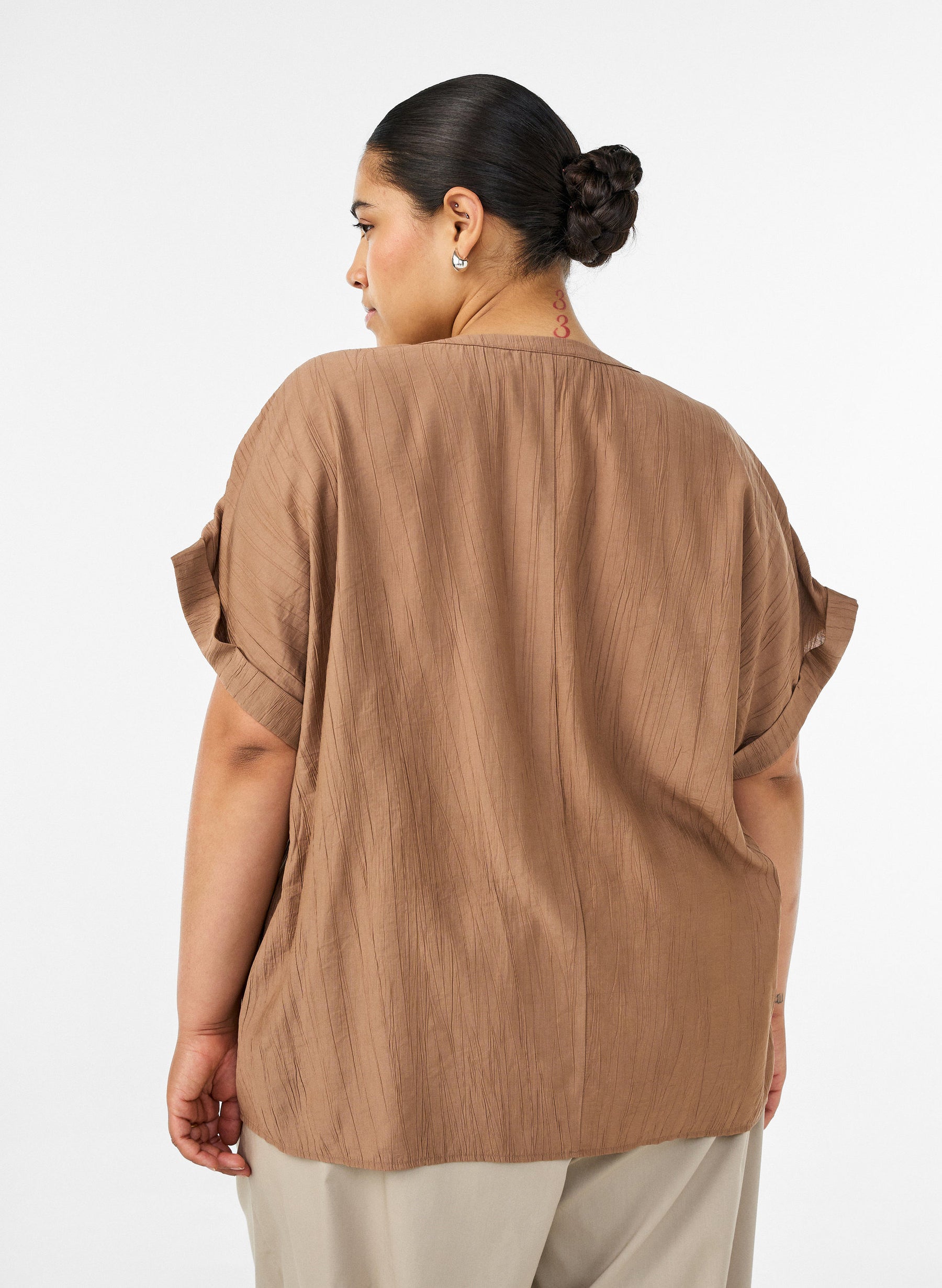 Zizzi Gippi Top in Coco Mocha