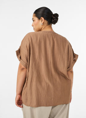 Zizzi Gippi Top in Coco Mocha
