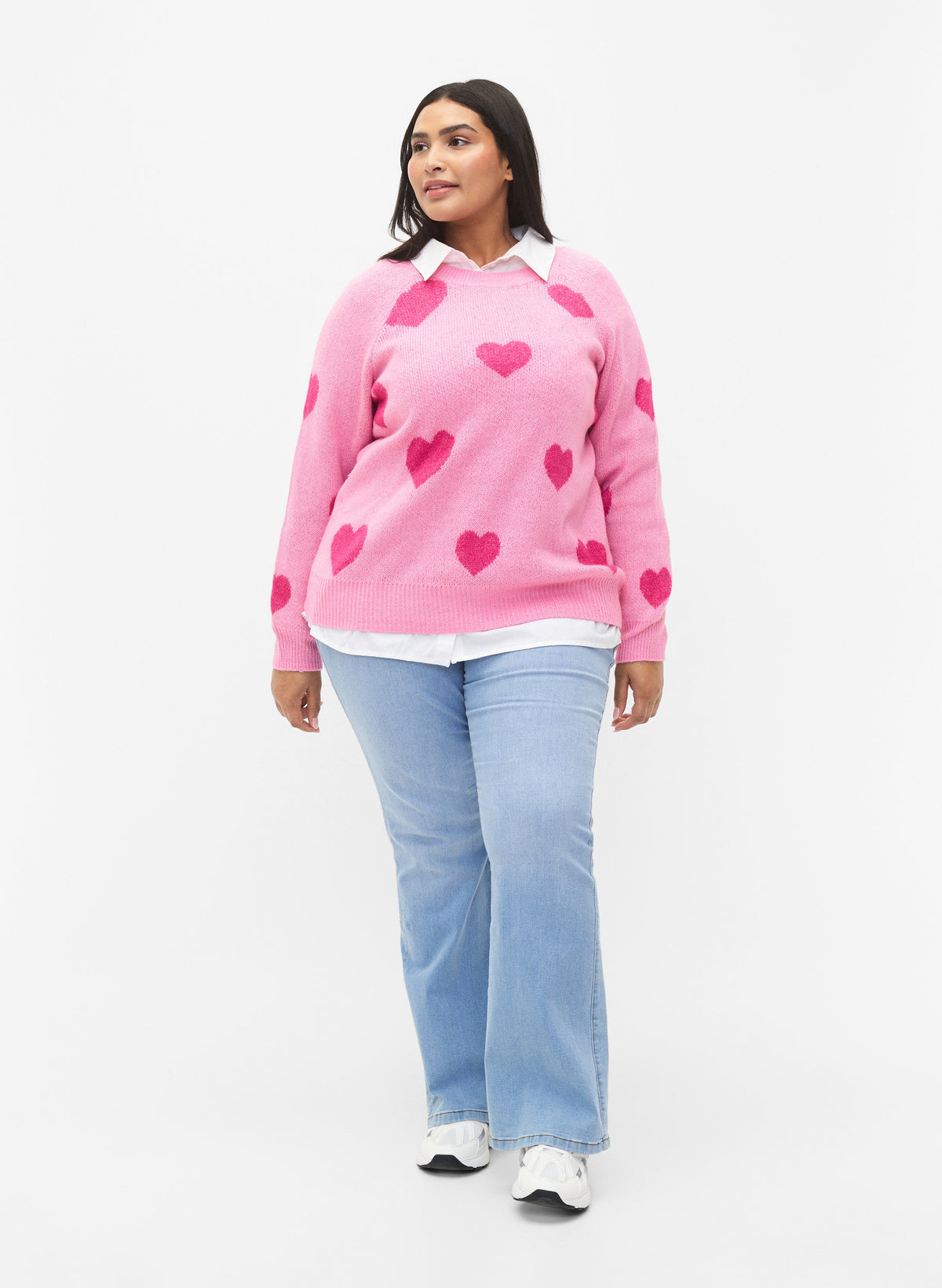 Zizzi Valentine Pullover in Pink