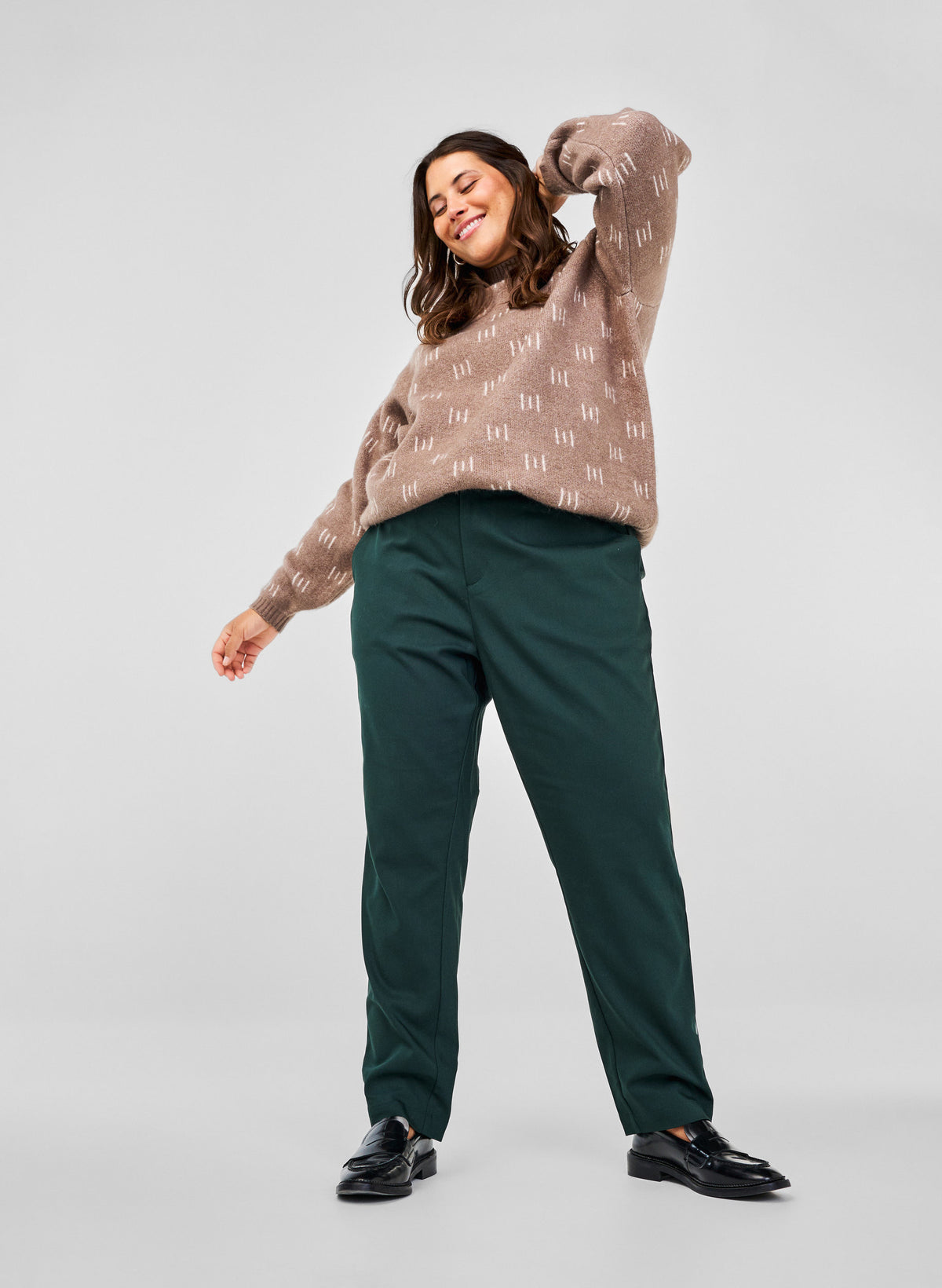 Zizzi Edith Trousers in Green