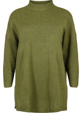 Zizzi Sunny Sweater in Moss Green