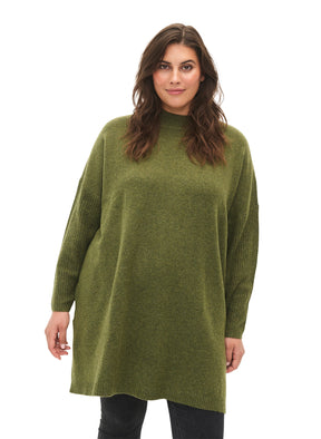Zizzi Sunny Sweater in Moss Green
