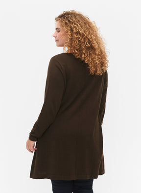 Zizzi Demi Knitted Dress in Brown