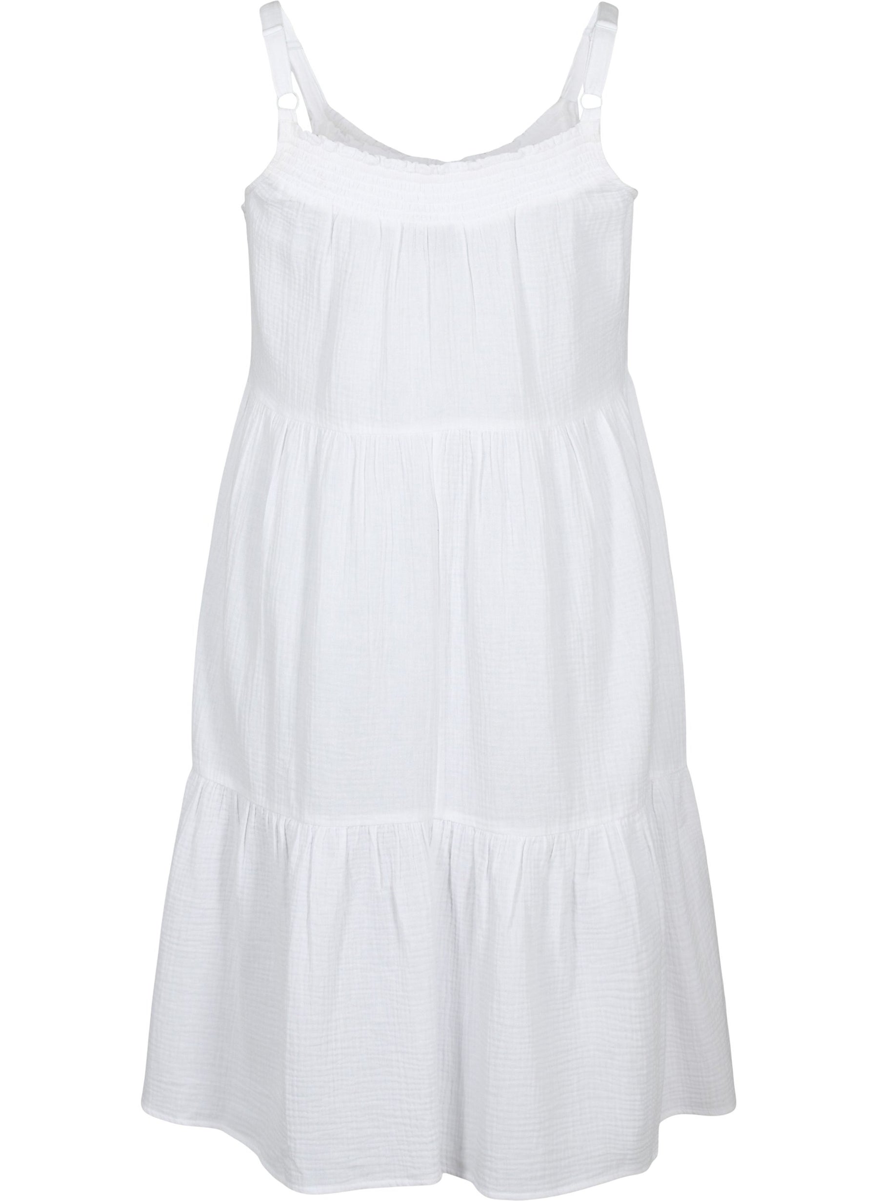 Zizzi Rubi Tiered Dress in White