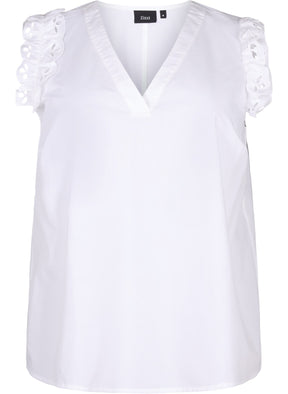 Zizzi Luka Sleeveless Top in White