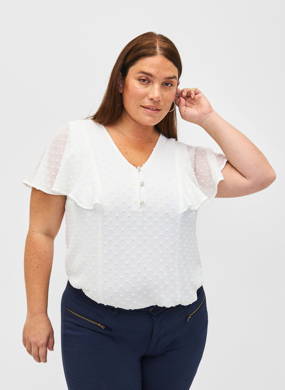 Zizzi Mhajar Blouse in White
