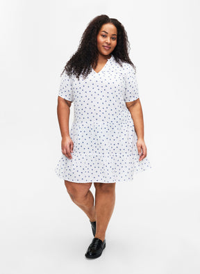 Zizzi Viva Heart Dress in White