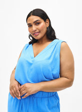 Zizzi Fiffa Sleeveless Top in Blue