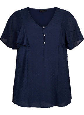 Zizzi Mhajar Blouse in Navy