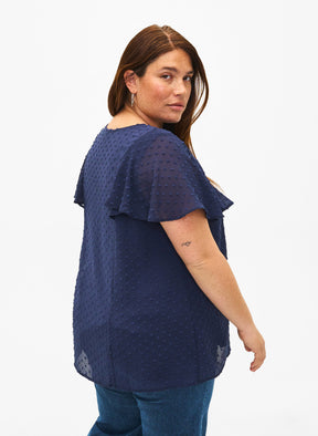 Zizzi Mhajar Blouse in Navy
