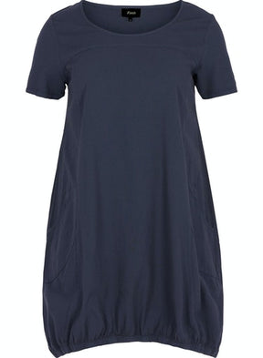 Zizzi Cotton Bubble Dress in Navy