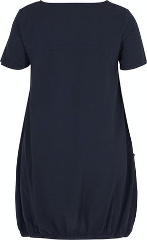 Zizzi Cotton Bubble Dress in Navy