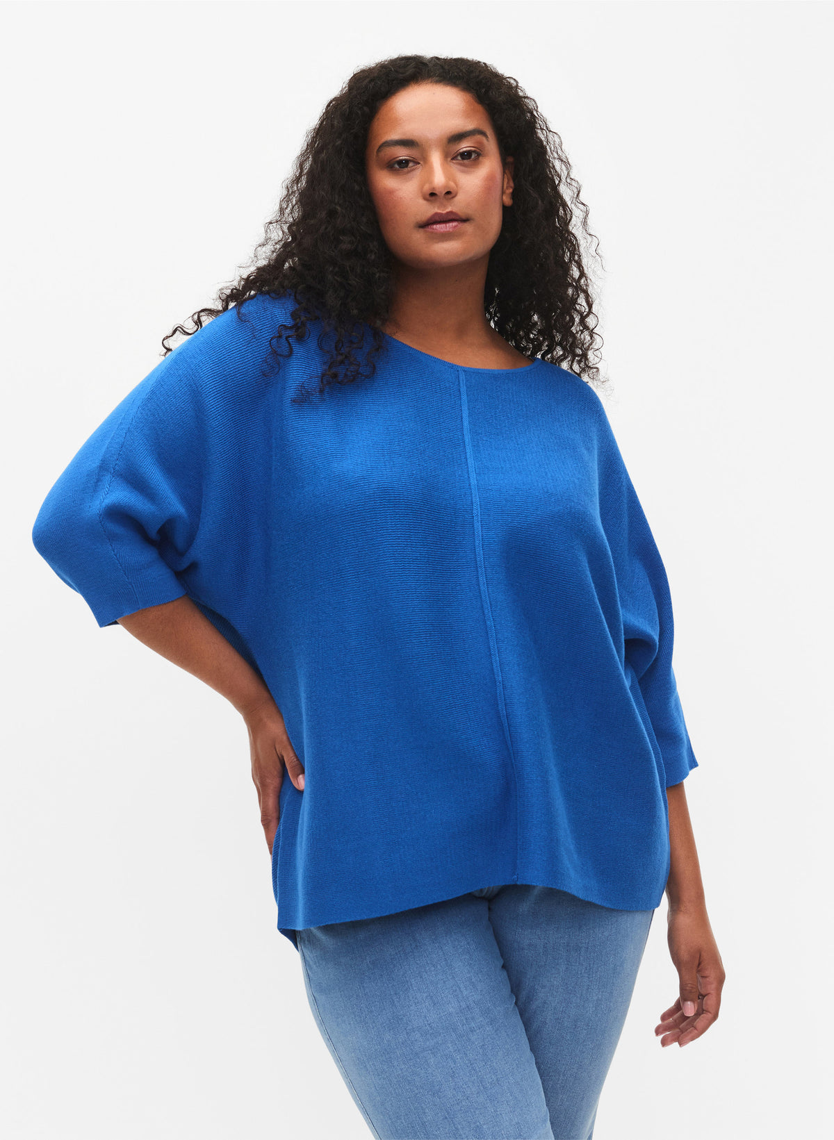 Zizzi Lily Pullover in Blue