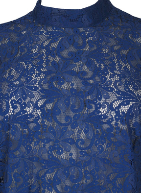 Zizzi Ginsita Lace Blouse in Blue
