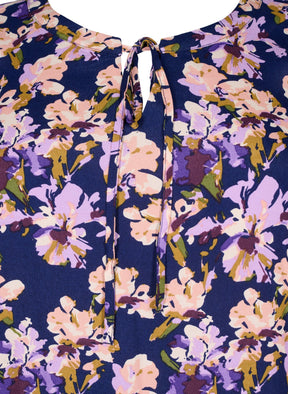 Zizzi Bella Floral Navy Dress