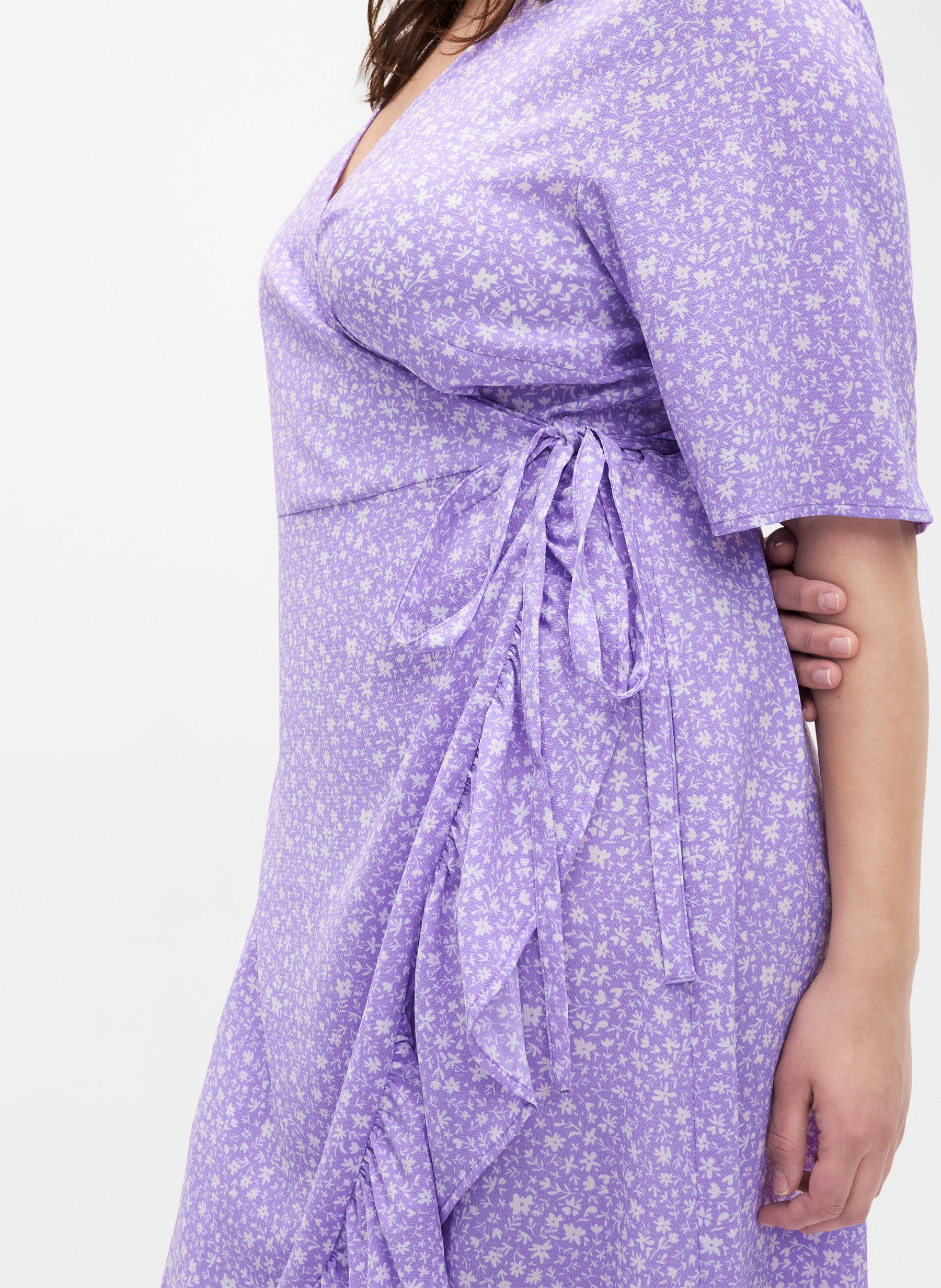 Zizzi Tuilip Wrap Lilac Dress