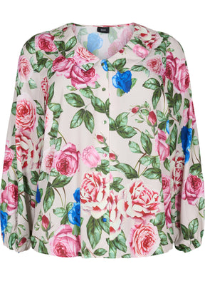 Zizzi Ruby Floral Long Sleeve Blouse