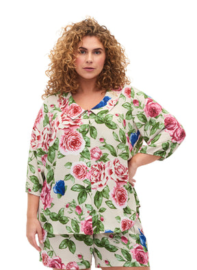 Zizzi Ruby Floral Long Sleeve Blouse