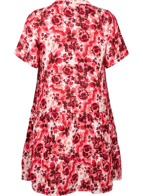 Zizzi Viva Floral Dress in Pink