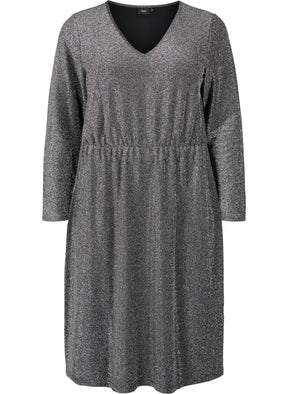 Zizzi Dania Sparkle Dress in Silver