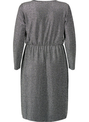 Zizzi Dania Sparkle Dress in Silver