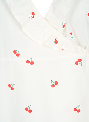 Zizzi Cherry Peplum Top in White
