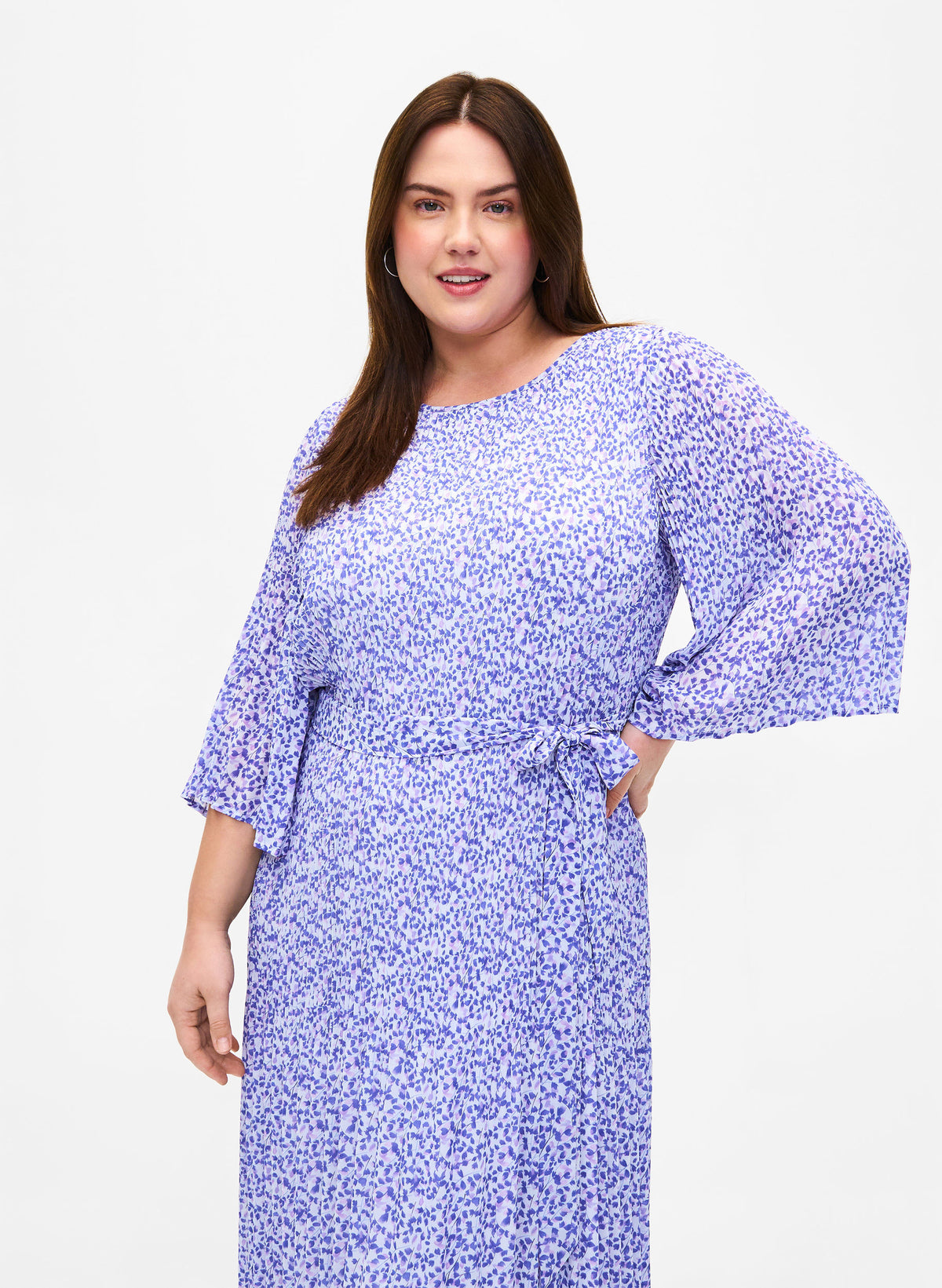 Zizzi Catherine Floral Lavender Dress