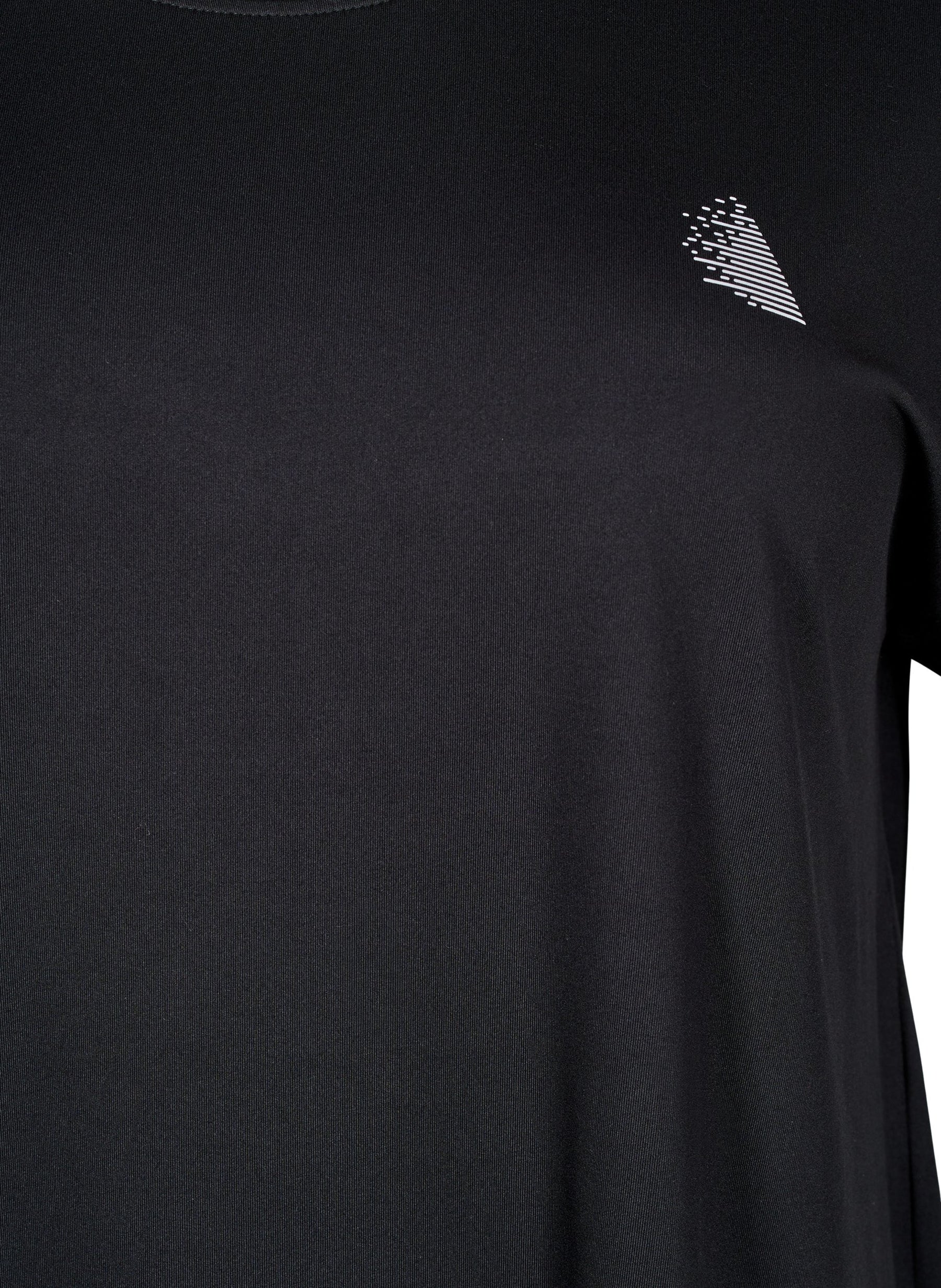 Zizzi Active Long T-Shirt in Black