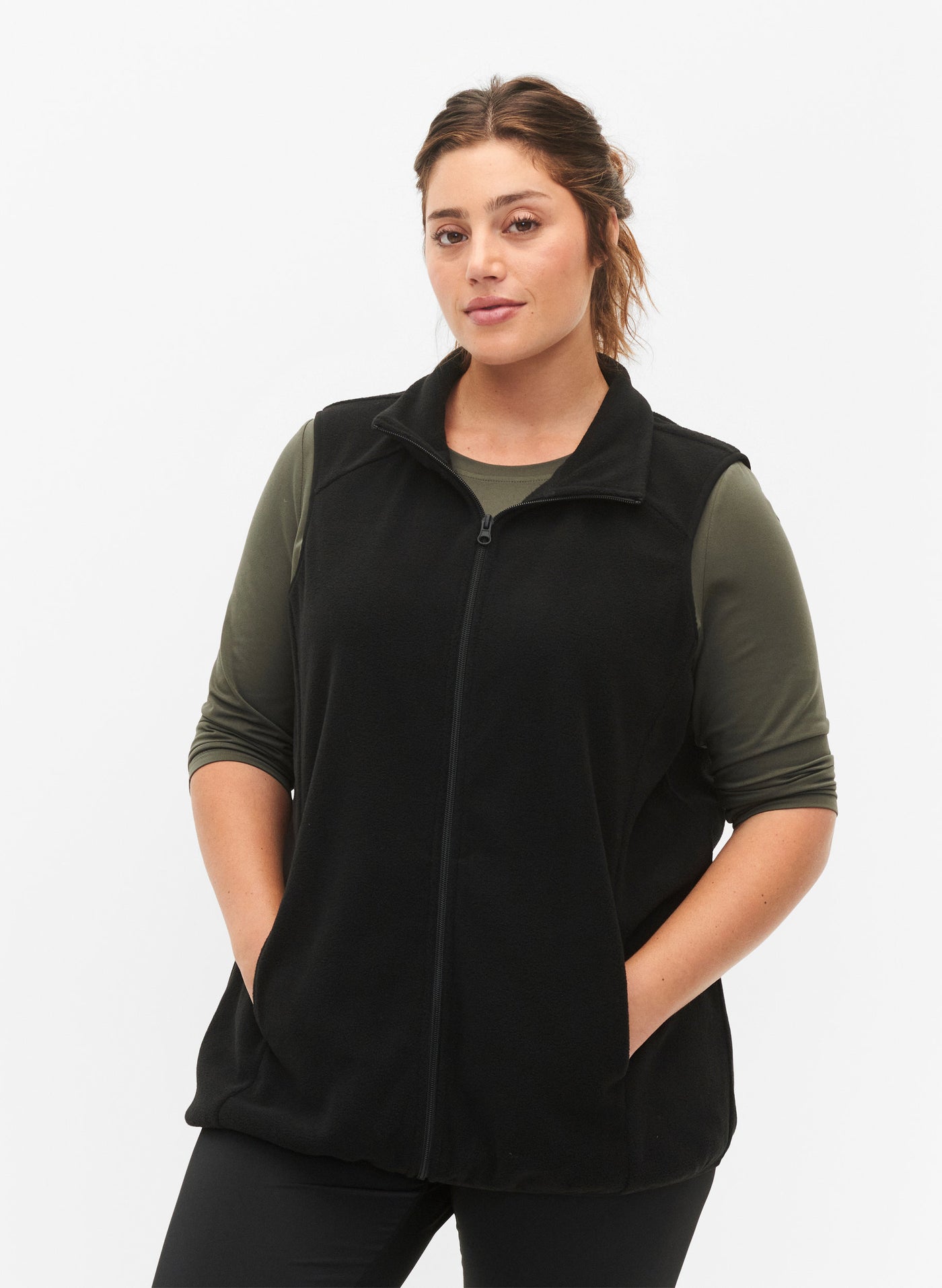 Zizzi Active Odi Waistcoat in Black