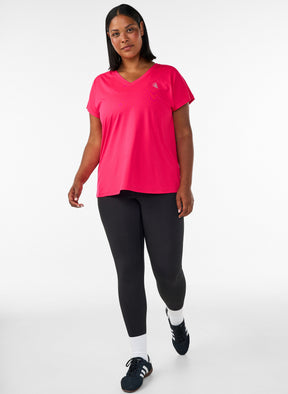 Zizzi Active V Neck T-Shirt in Bright Rose 