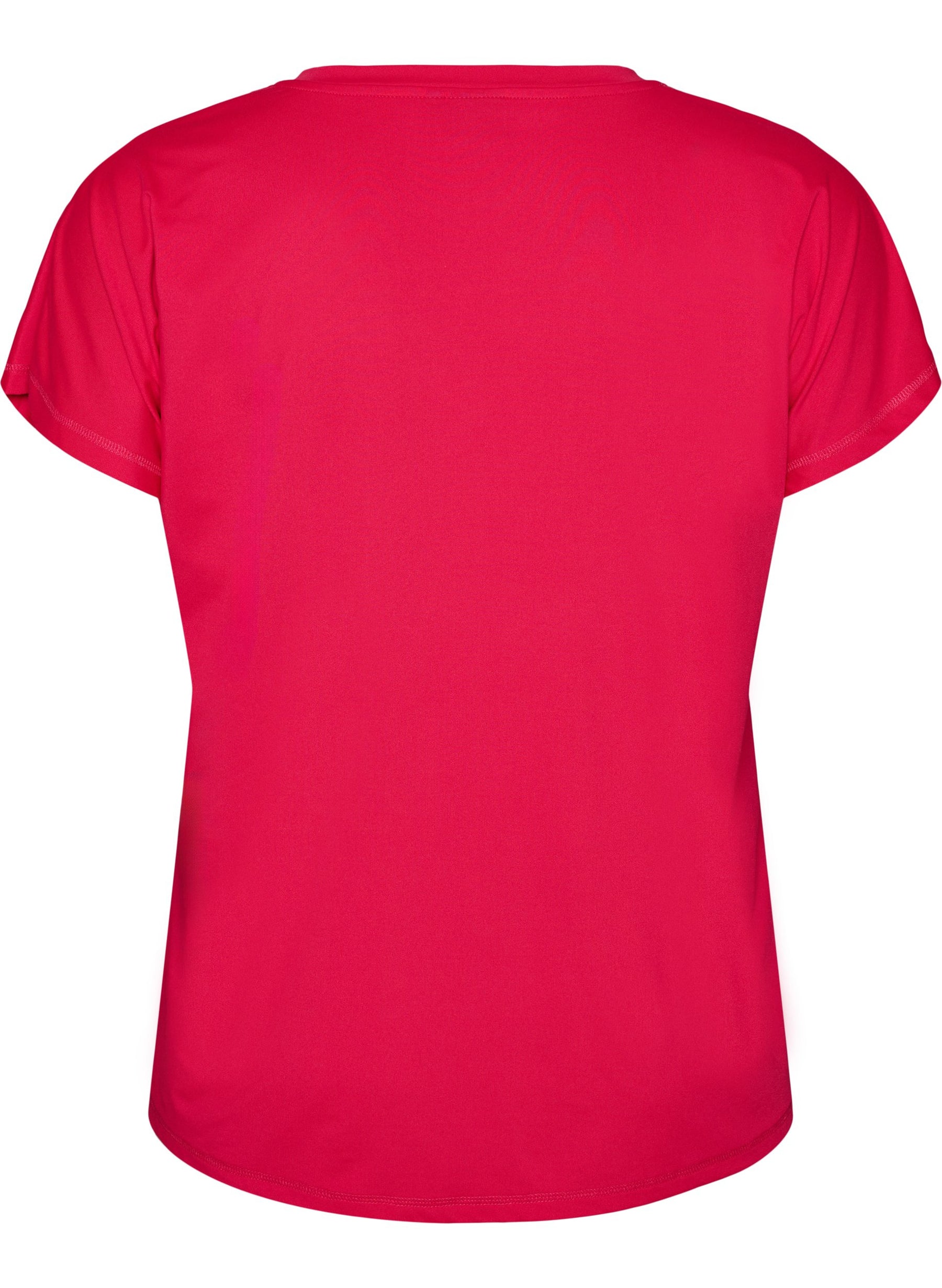 Zizzi Active V Neck T-Shirt in Bright Rose 