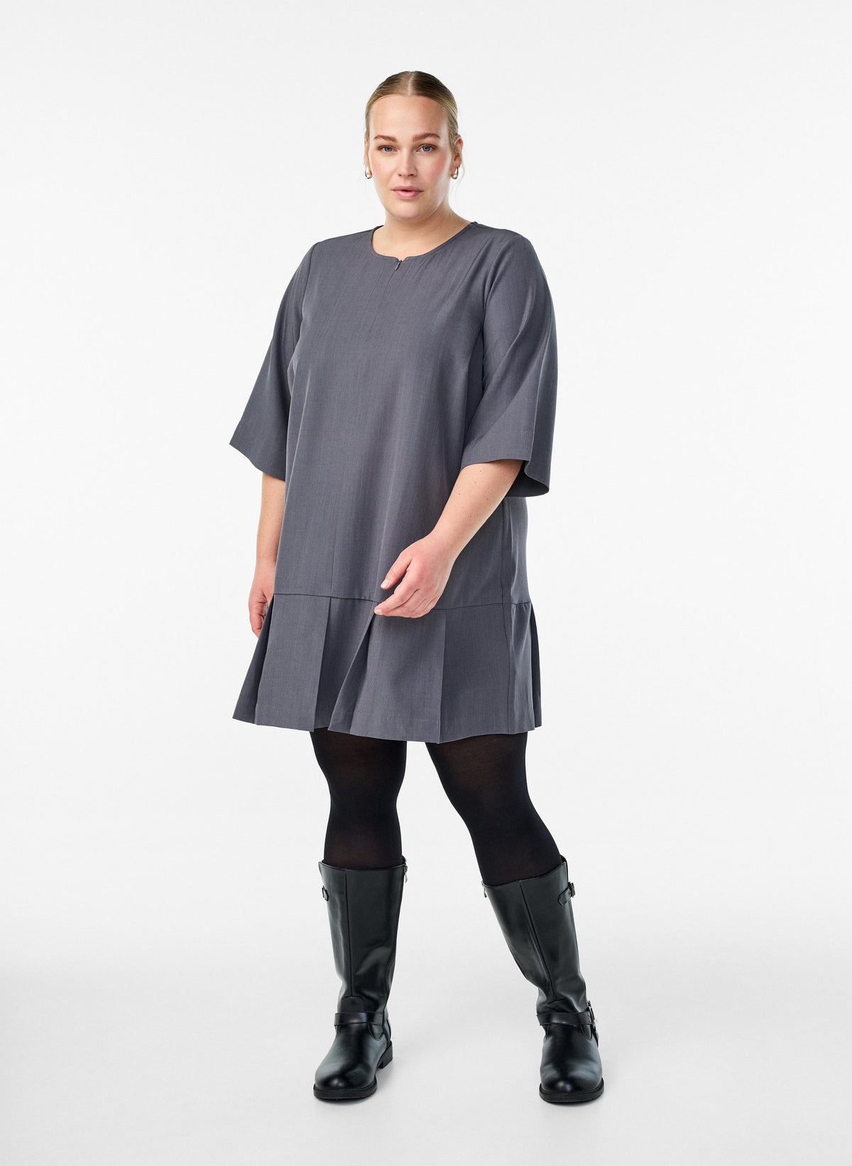 Zizzi Alia Dress in Grey