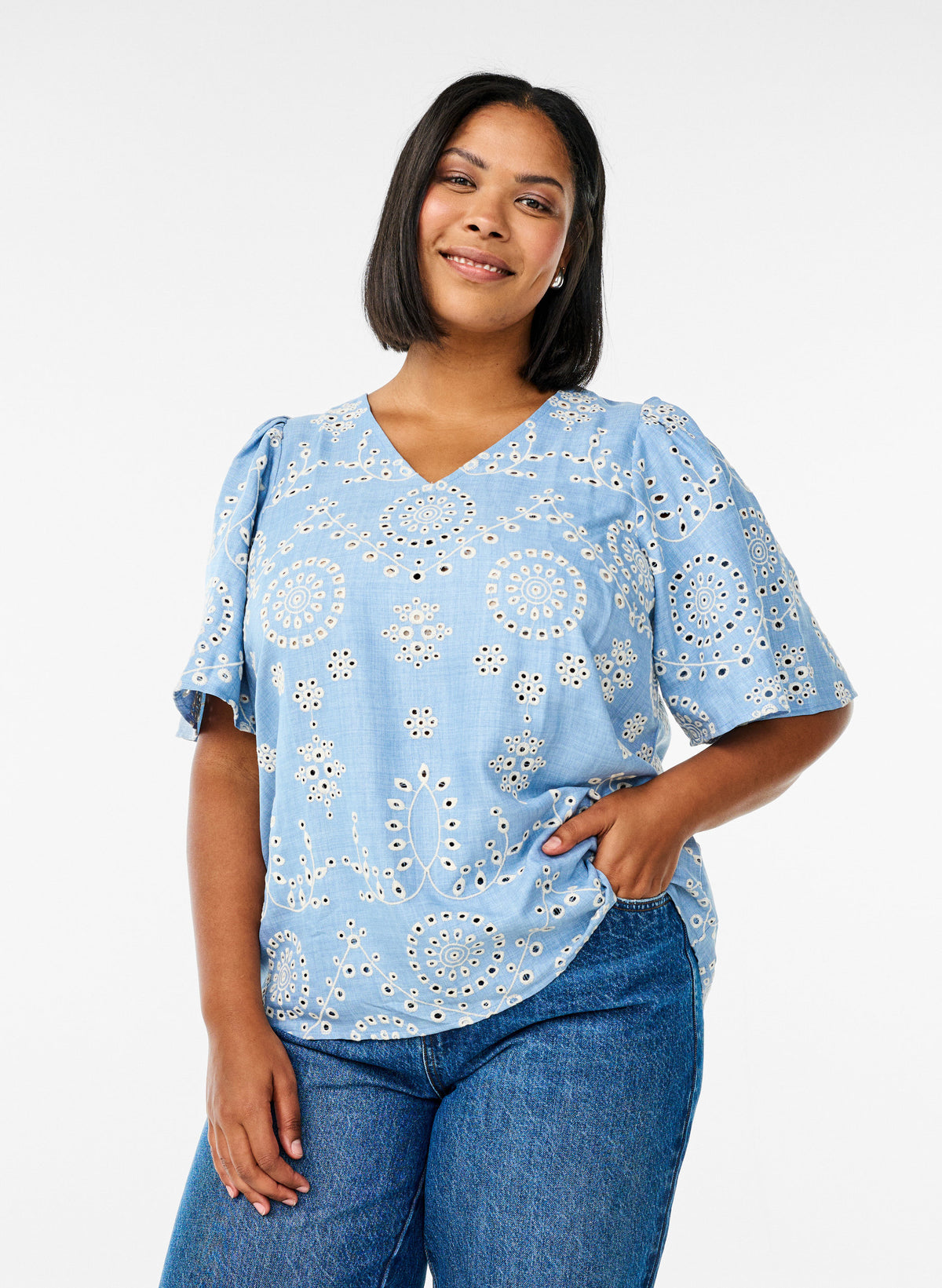 Zizzi Alice Blouse in Blue