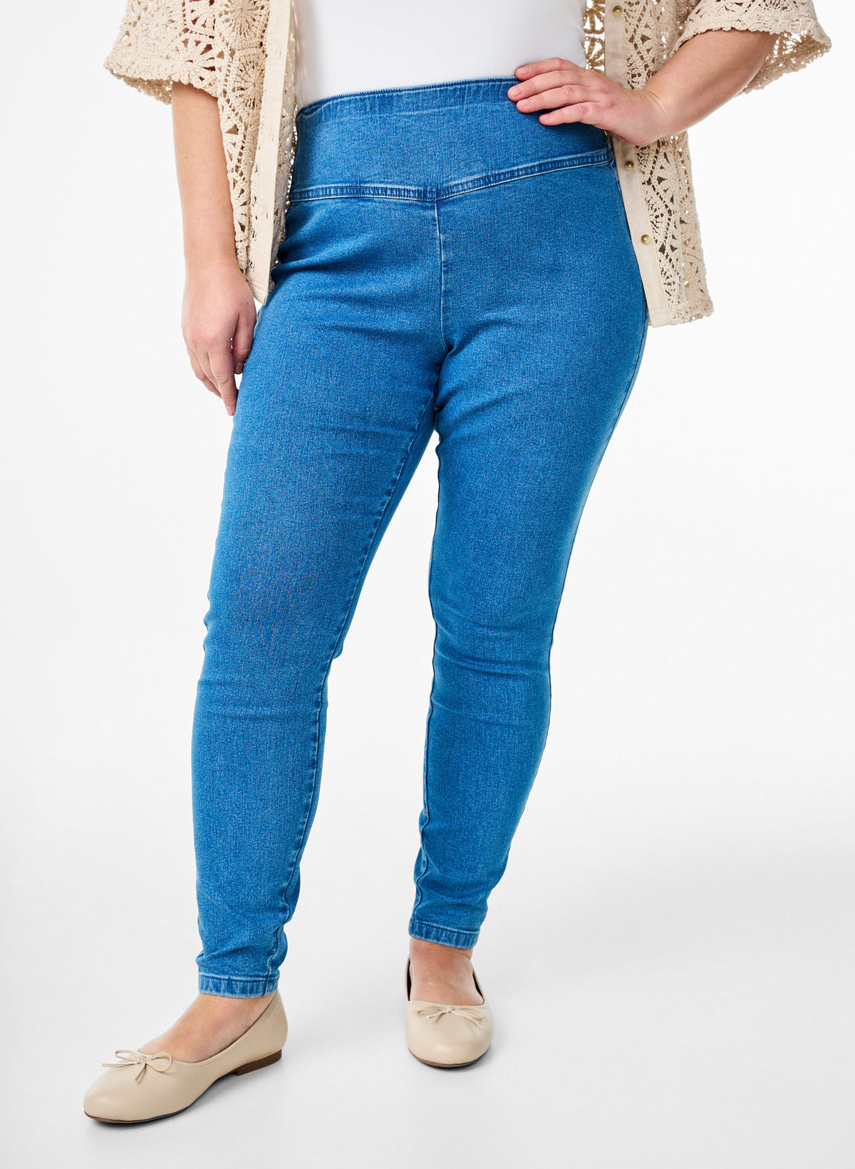 Zizzi Alma Jeggings in Light Blue