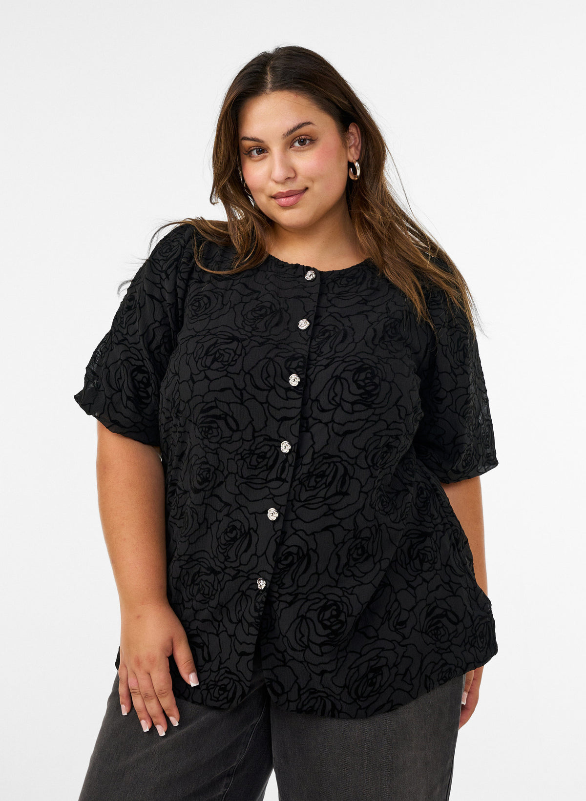Zizzi Ana Blouse in Black 