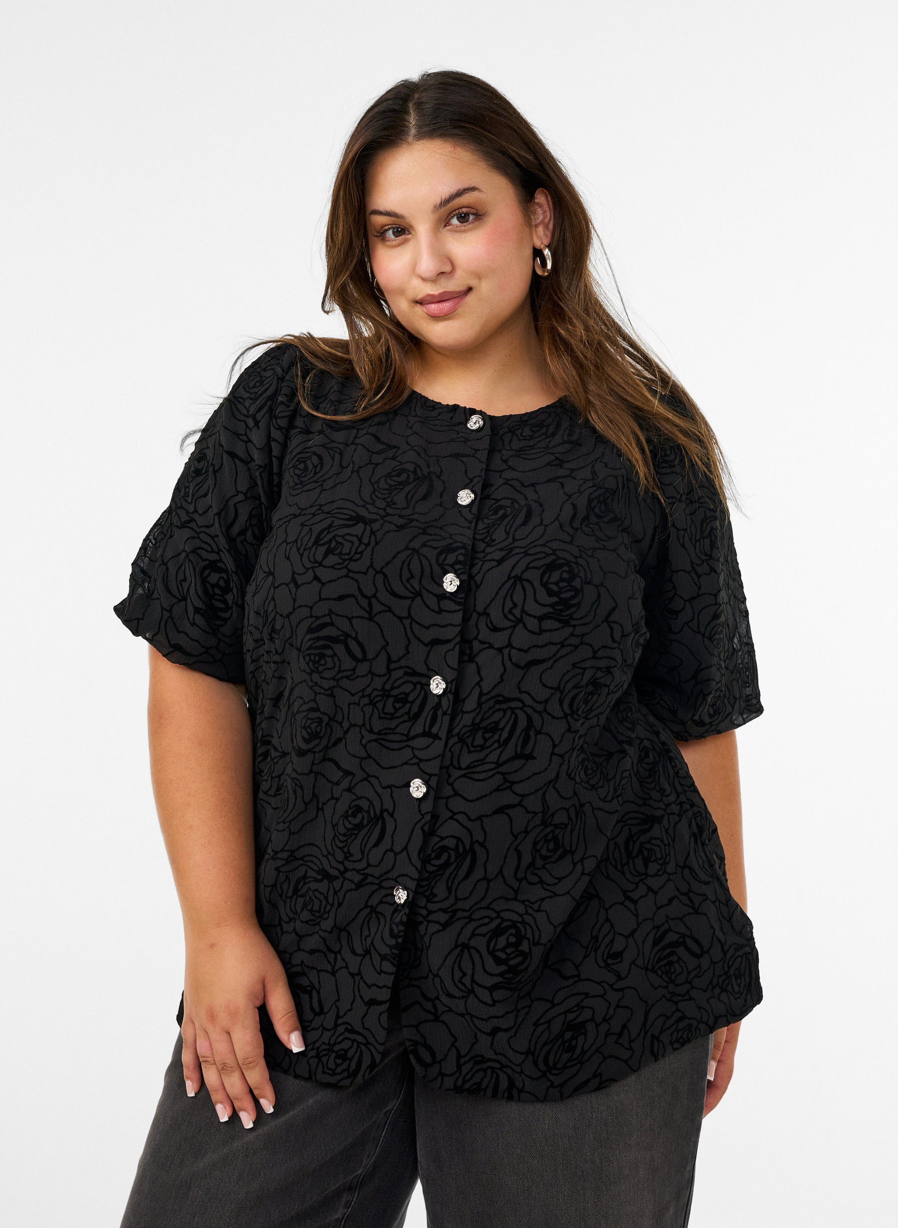 Zizzi Ana Blouse in Black 