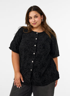 Zizzi Ana Blouse in Black 