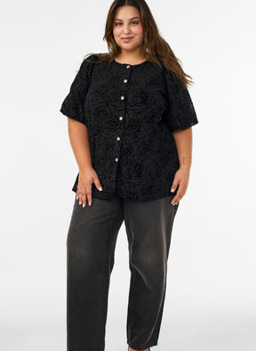 Zizzi Ana Blouse in Black 