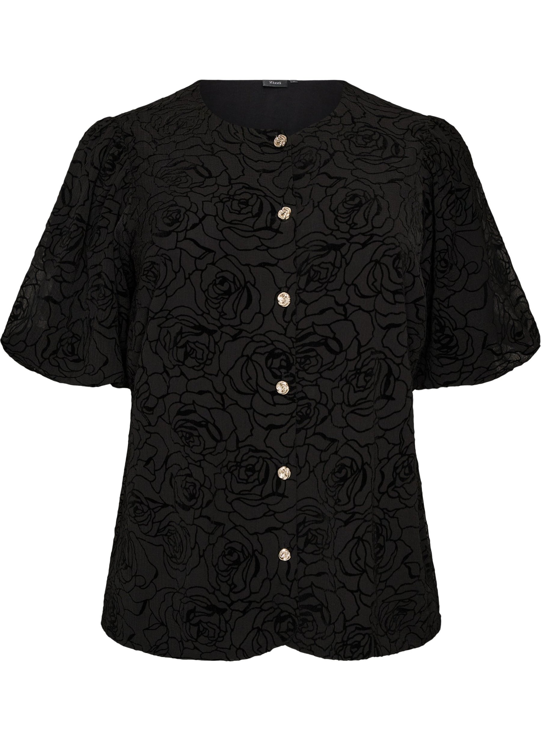 Zizzi Ana Blouse in Black 