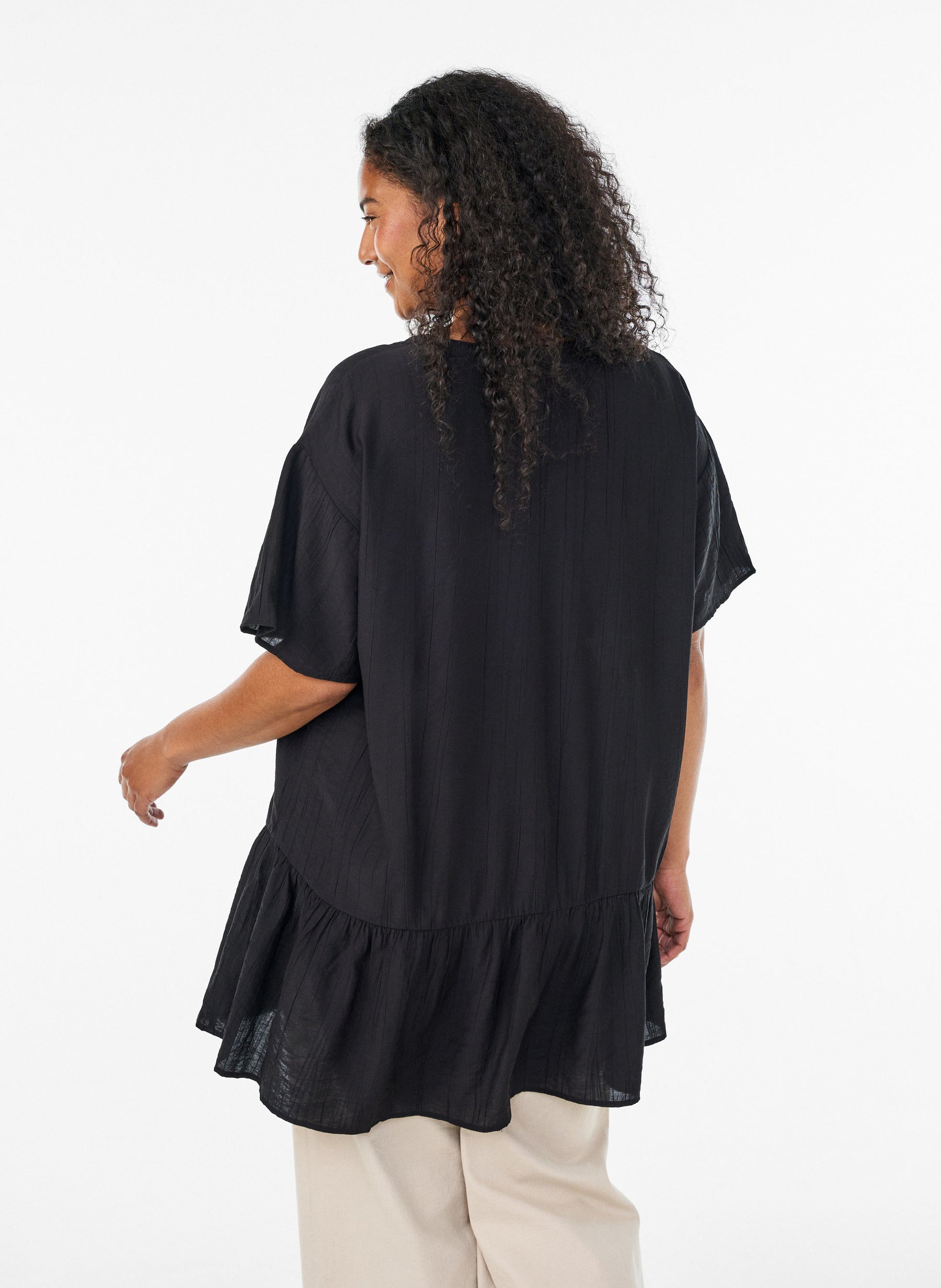 Zizzi Anna Gippi Tunic in Black 