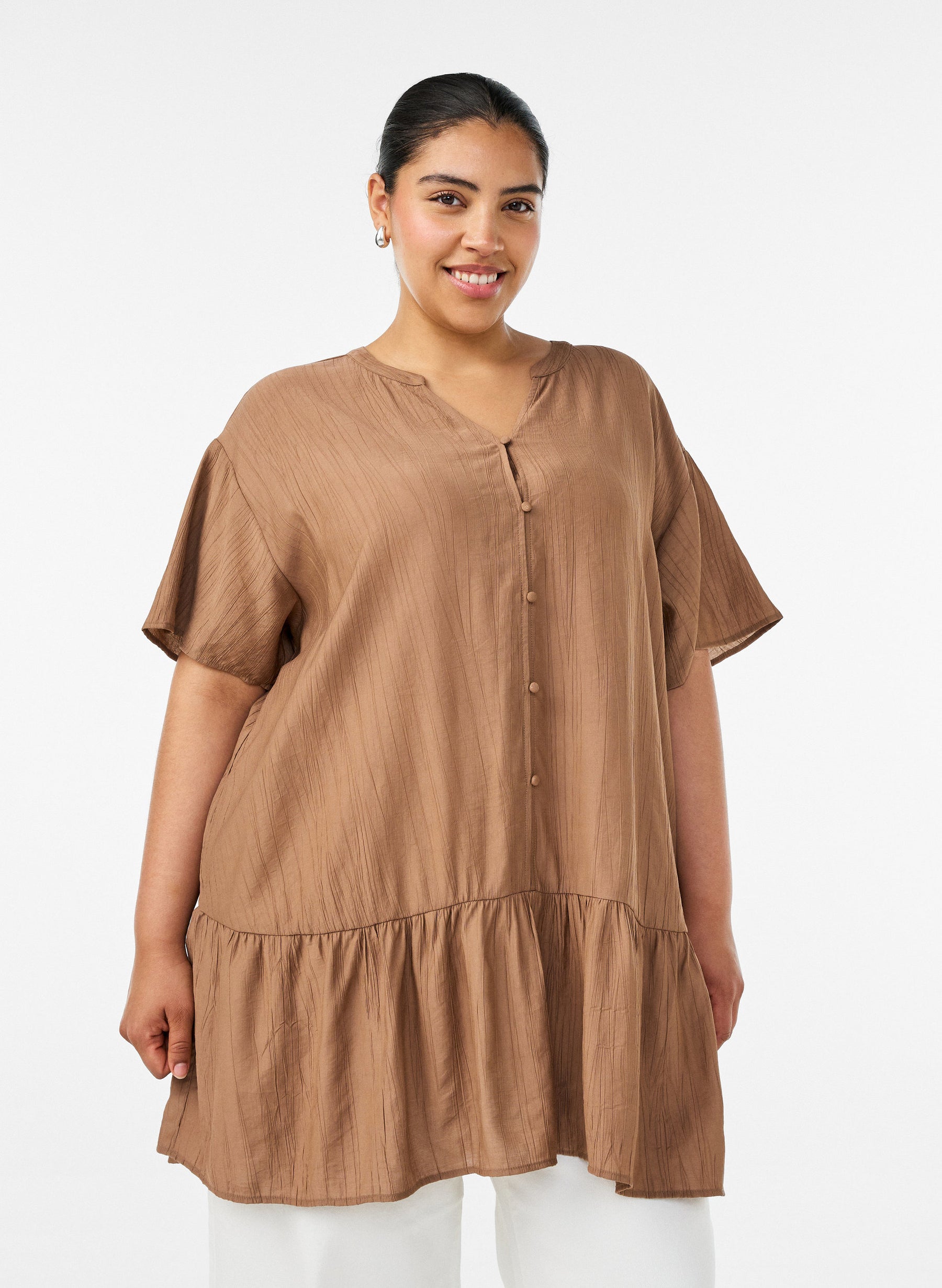 Zizzi Anna Gippi Tunic in Coca Mocha