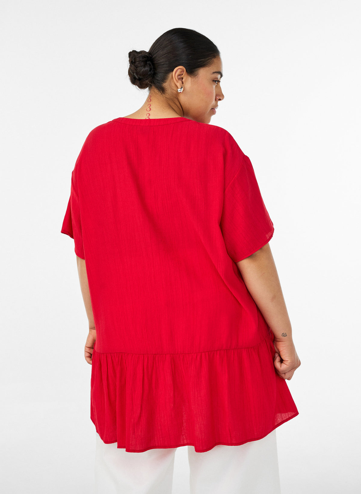 Zizzi Anna Gippi Tunic in Lipstick Red 