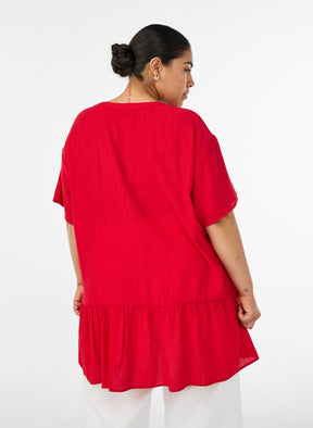 Zizzi Anna Gippi Tunic in Lipstick Red 
