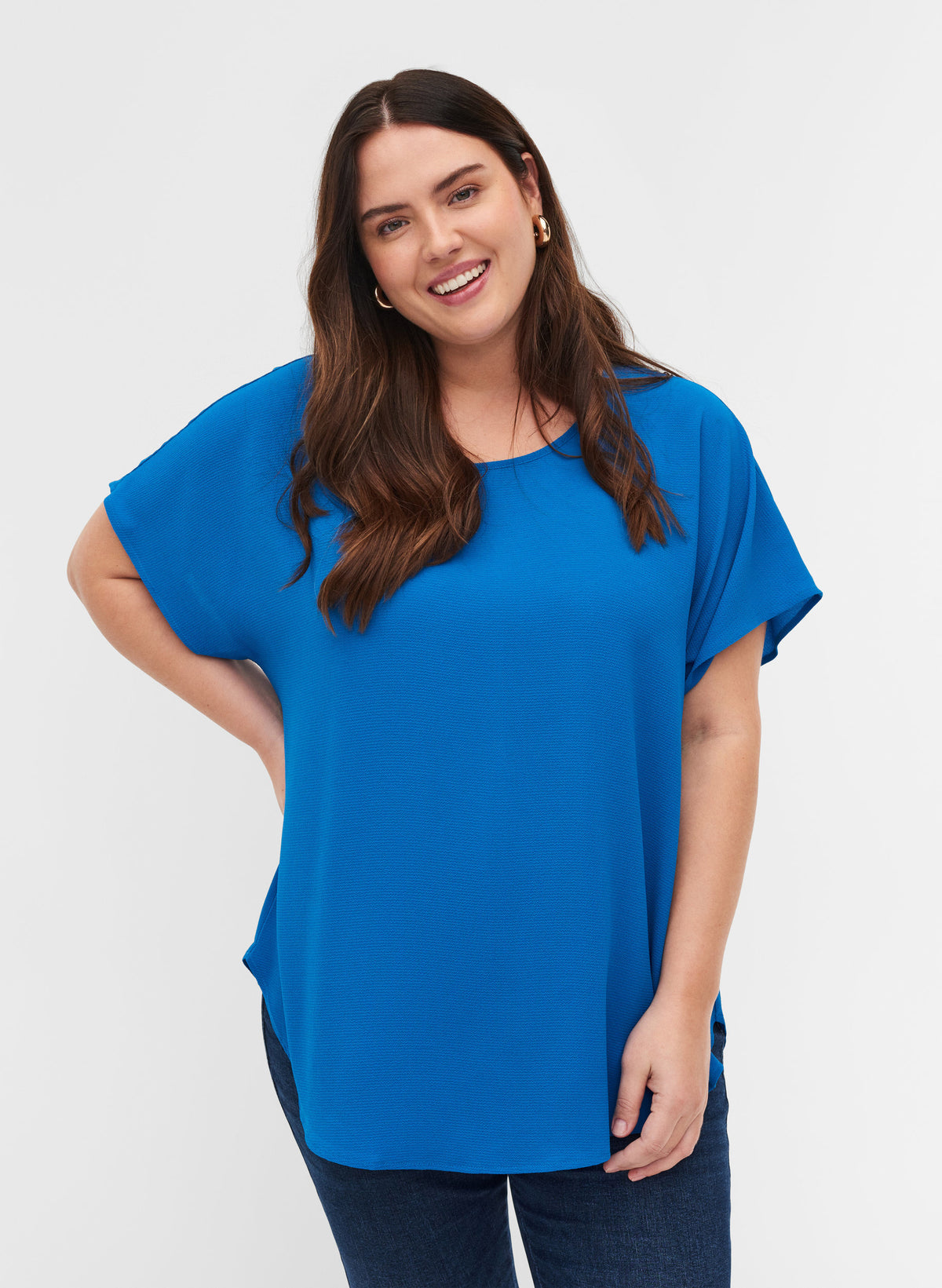 Zizzi Anni Blouse in Blue