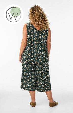 Zizzi Anni Culottes in Green Flower 